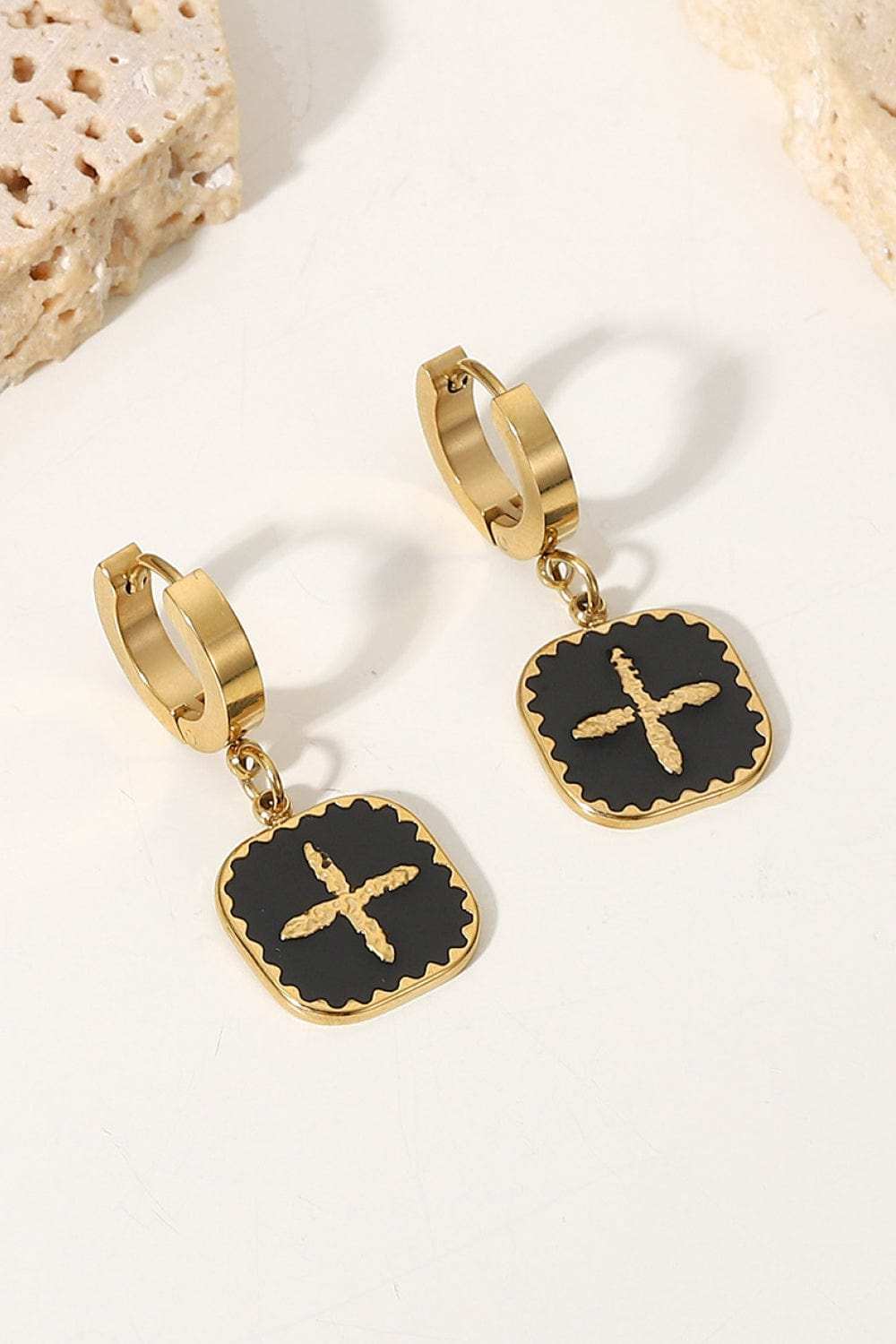 Plus Sign Square Shape Drop Earrings - Trendsi - Flyclothing LLC