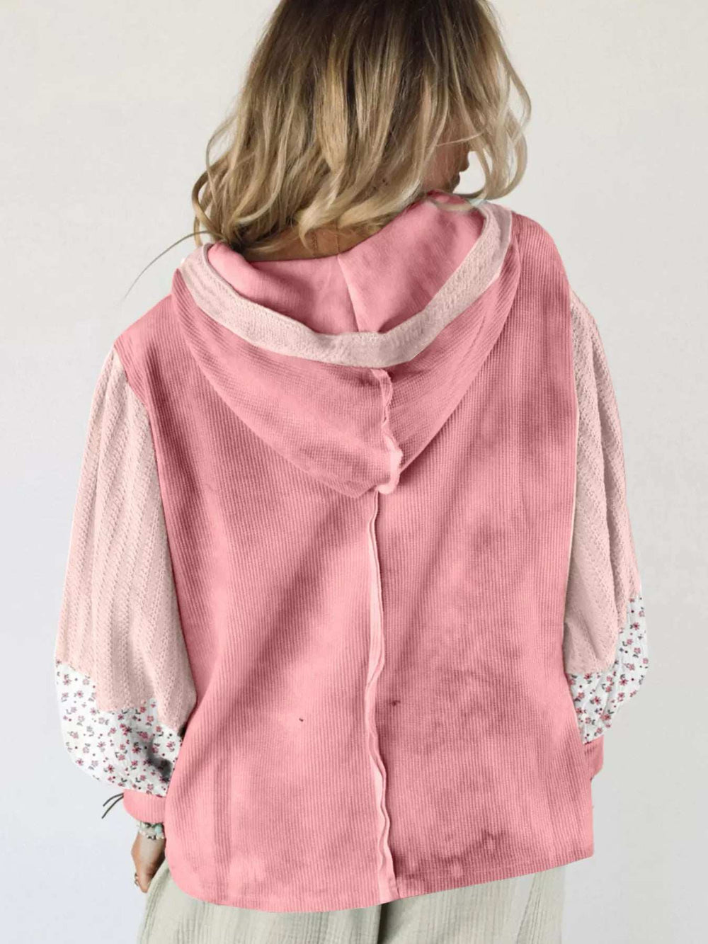 Floral Patch V-Neck Sweatshirt - Trendsi - Flyclothing LLC