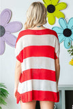First Love Full Size USA Flag Drop Shoulder Knit Top - Trendsi - Flyclothing LLC