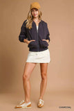 Umgee Zip-Up Fleece Hooded Jacket - Trendsi - Flyclothing LLC