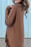 Fringe Round Neck Long Sleeve Top - Trendsi - Flyclothing LLC