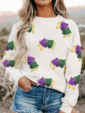 Sequin Round Neck Long Sleeve Sweatshirt - Trendsi - Flyclothing LLC
