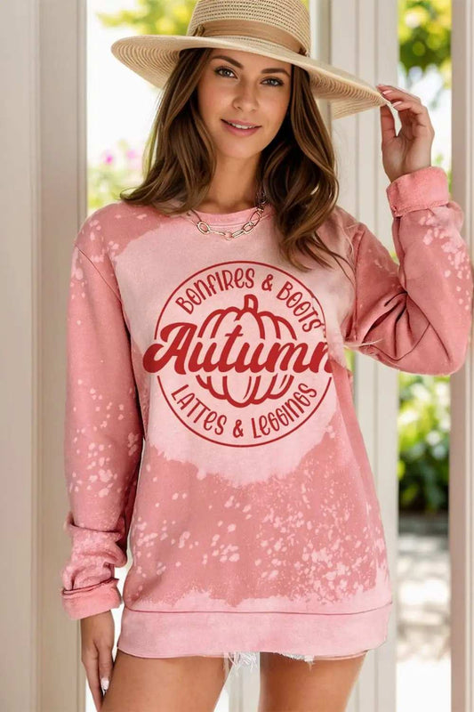 Letter Graphic Long Sleeve Sweatshirt - Trendsi - Flyclothing LLC