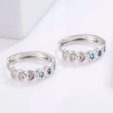 925 Sterling Silver Inlaid Zircon Heart Huggie Earrings - Trendsi - Flyclothing LLC
