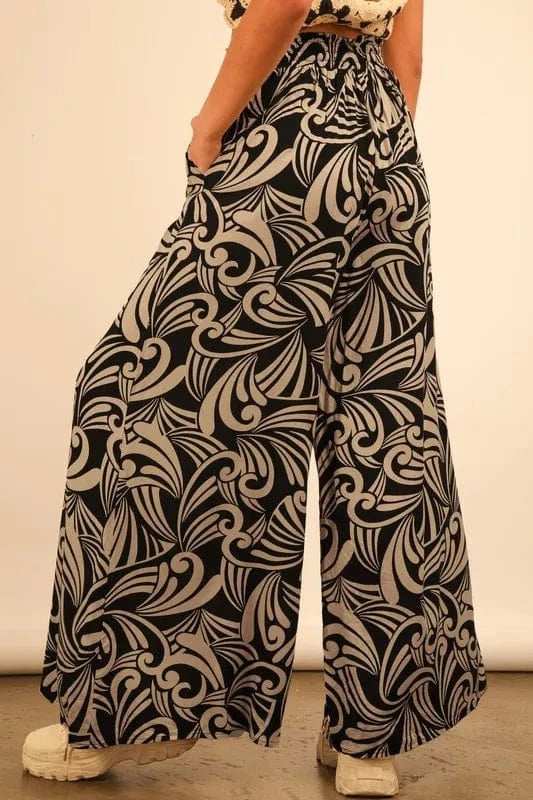 VERY J Printed Wide Leg Pants - Trendsi - Flyclothing LLC