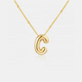 Gold-Plated Letter Pendant Necklace - Trendsi - Flyclothing LLC