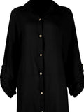 Button Down Long Sleeve Shirt Dress - Trendsi - Flyclothing LLC