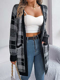 Plaid Open Front Long Sleeve Cardigan - Trendsi - Flyclothing LLC