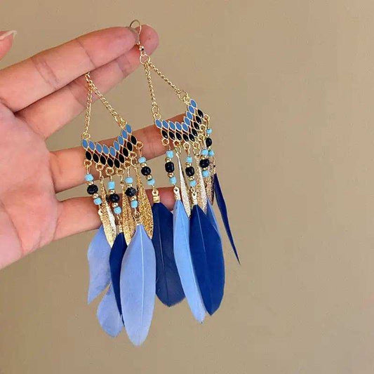 Alloy Rice Bead Dangle Earrings - Trendsi - Flyclothing LLC
