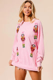 BiBi Sequin Nutcrackers Embroidery Christmas Sweatshirt - Trendsi - Flyclothing LLC