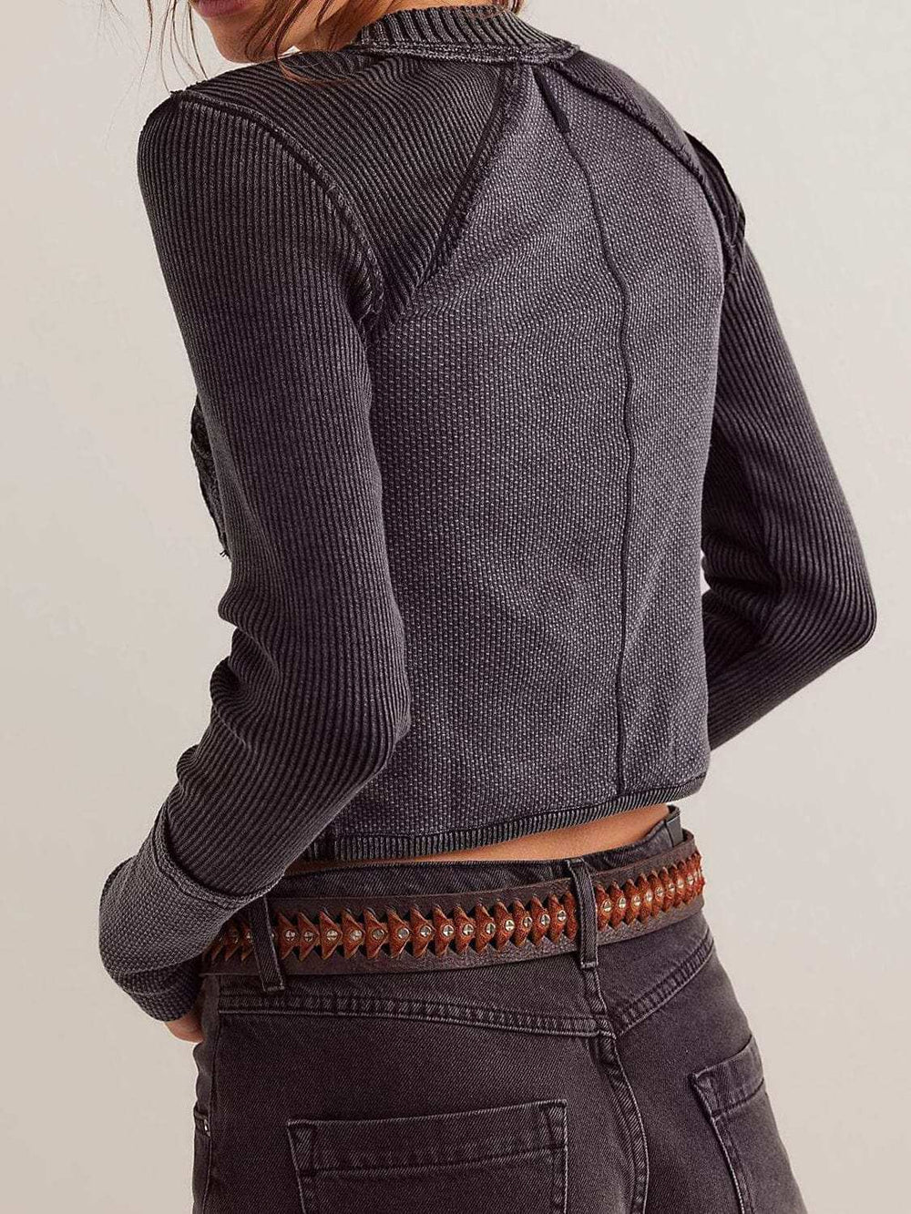 V-Neck Button Up Cropped Cardigan - Trendsi - Flyclothing LLC