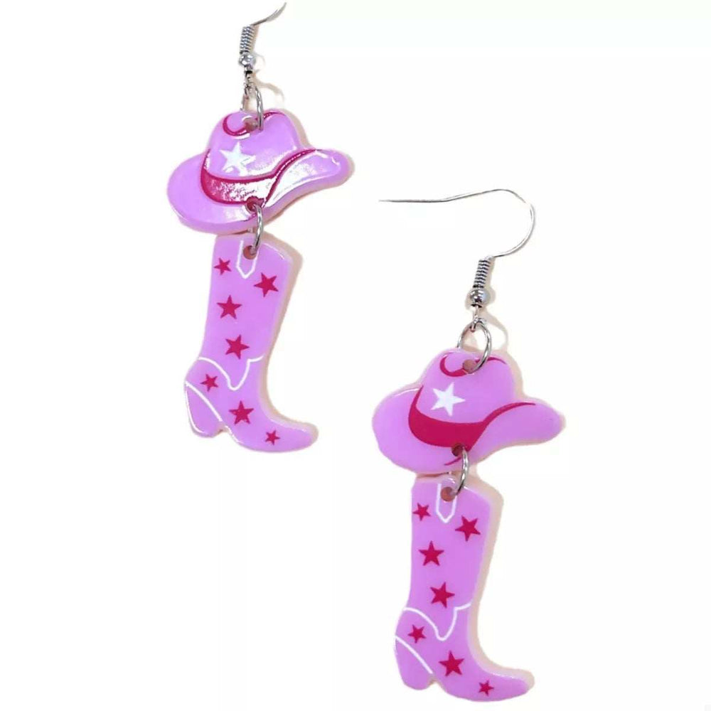 Cowboy Boot and Hat Dangle Earrings - Trendsi - Flyclothing LLC