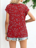 Printed Round Neck Short Sleeve T-Shirt - Trendsi - Flyclothing LLC