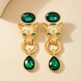 18K Gold-Plated Leopard Teardrop Earrings - Trendsi - Flyclothing LLC