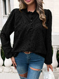 Frill Round Neck Long Sleeve Shirt - Trendsi - Flyclothing LLC
