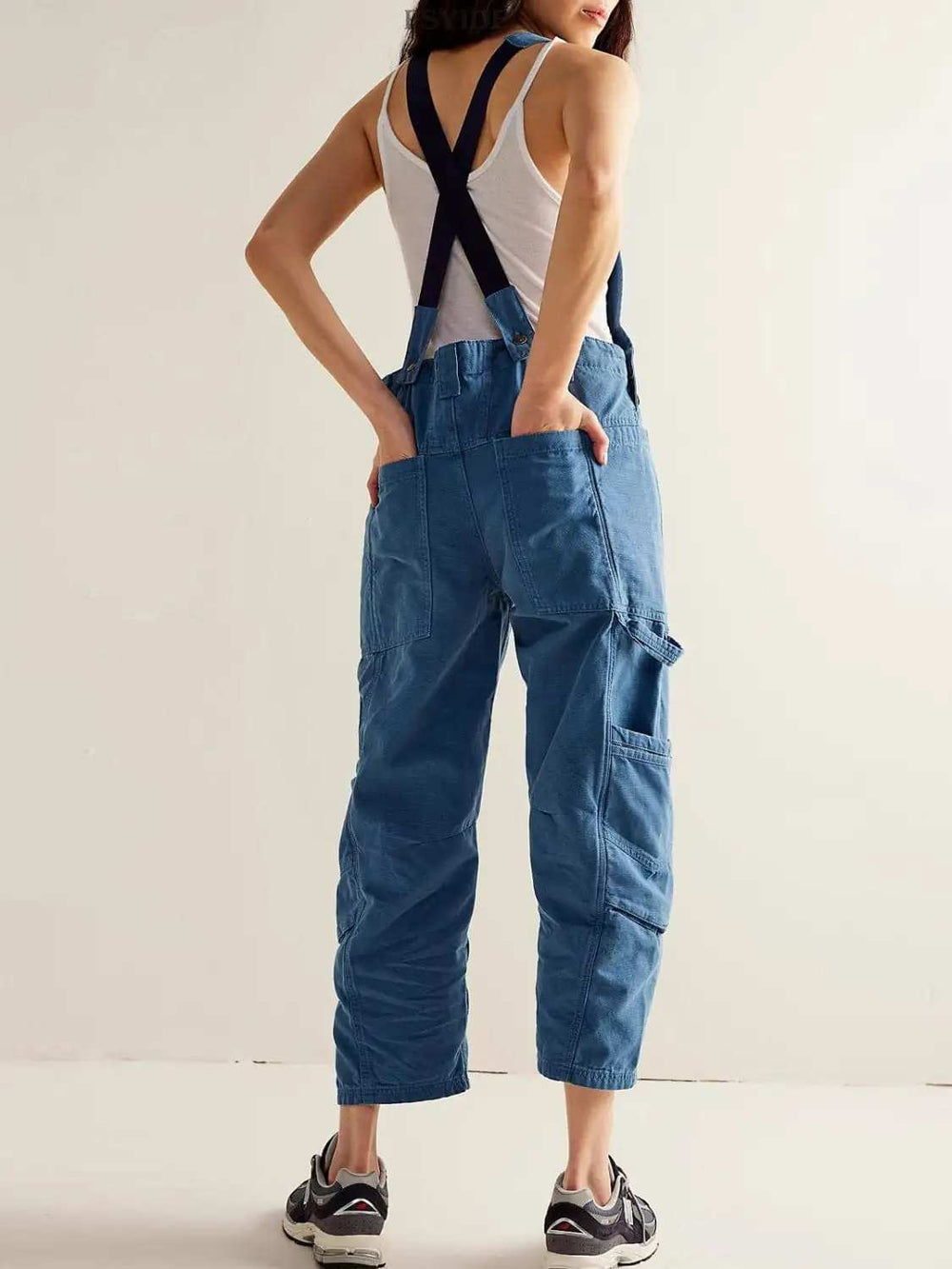 Pocketed Wide Strap Denim Overalls - Trendsi - Flyclothing LLC