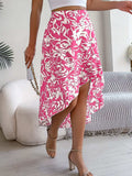 High-Low Printed High Waist Skirt - Trendsi - Flyclothing LLC