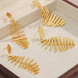 Titanium Steel Fishbone Shape Earrings - Trendsi - Flyclothing LLC