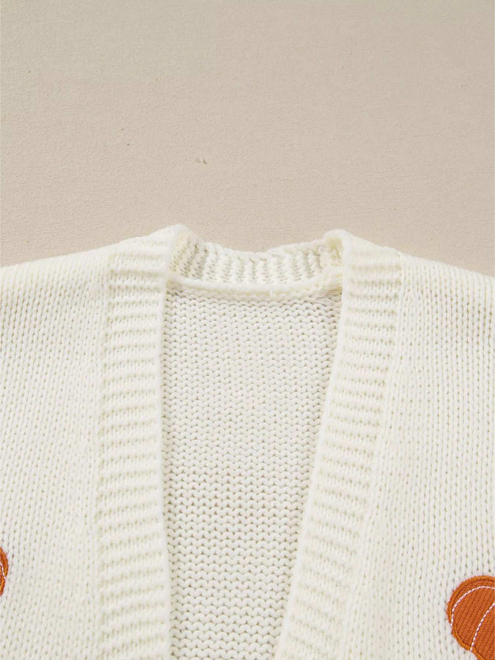 Halloween Pumpkin Embroidered Knit Cardigan - Trendsi - Flyclothing LLC