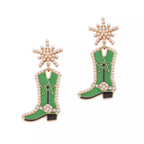Cowgirl Boot Dangle Earrings - Trendsi - Flyclothing LLC