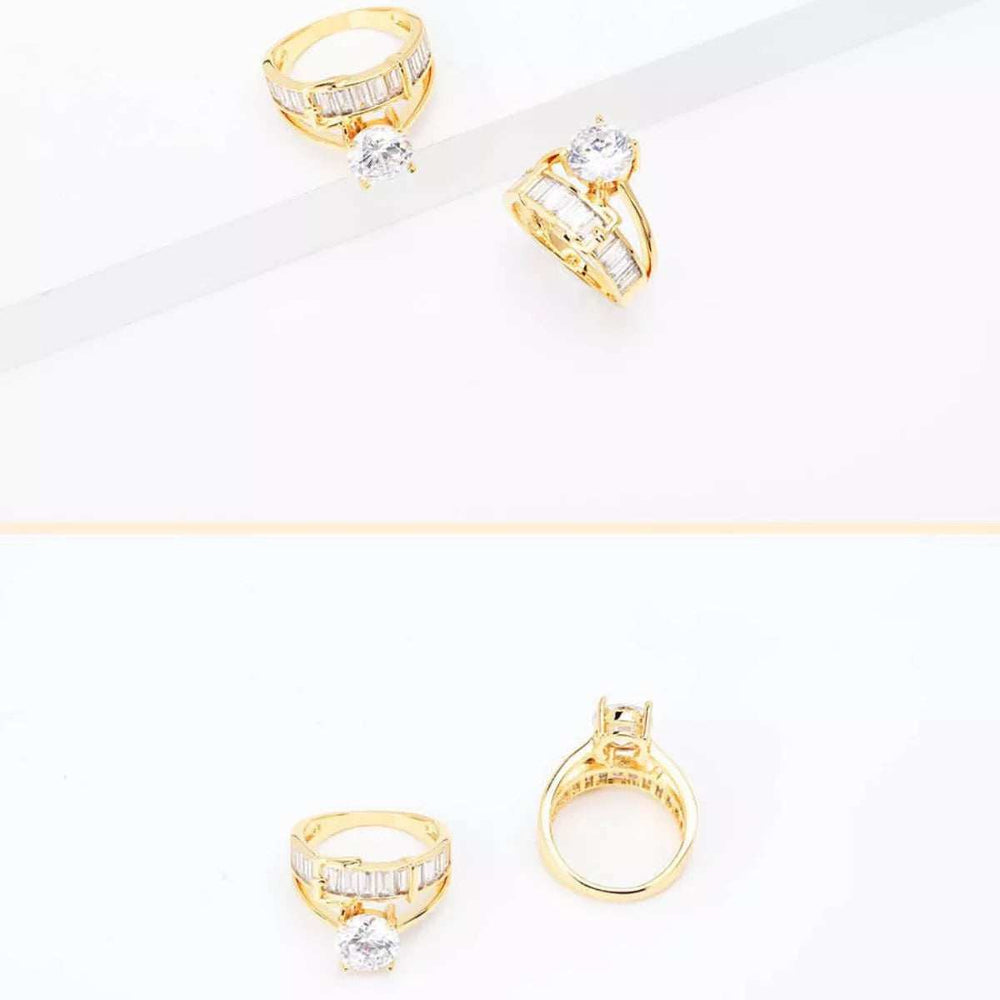 18K Gold-Plated Zircon Ring - Trendsi - Flyclothing LLC