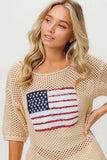 BiBi Sequin American Flag Knit Cover Up - Trendsi - Flyclothing LLC
