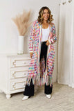 Multicolored Open Front Fringe Hem Cardigan - Trendsi - Flyclothing LLC