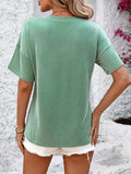 V-Neck Dropped Shoulder T-Shirt - Trendsi - Flyclothing LLC