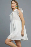 Umgee Ruffle Cap Sleeve Textured Mini Dress - Trendsi - Flyclothing LLC
