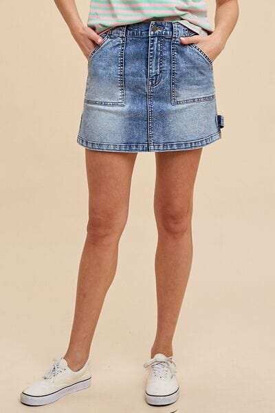 Annie Wear Cargo Denim Mini Skirt - Trendsi - Flyclothing LLC