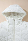 Drawstring Zip Up Long Sleeve Hooded Winter Coat - Trendsi - Flyclothing LLC