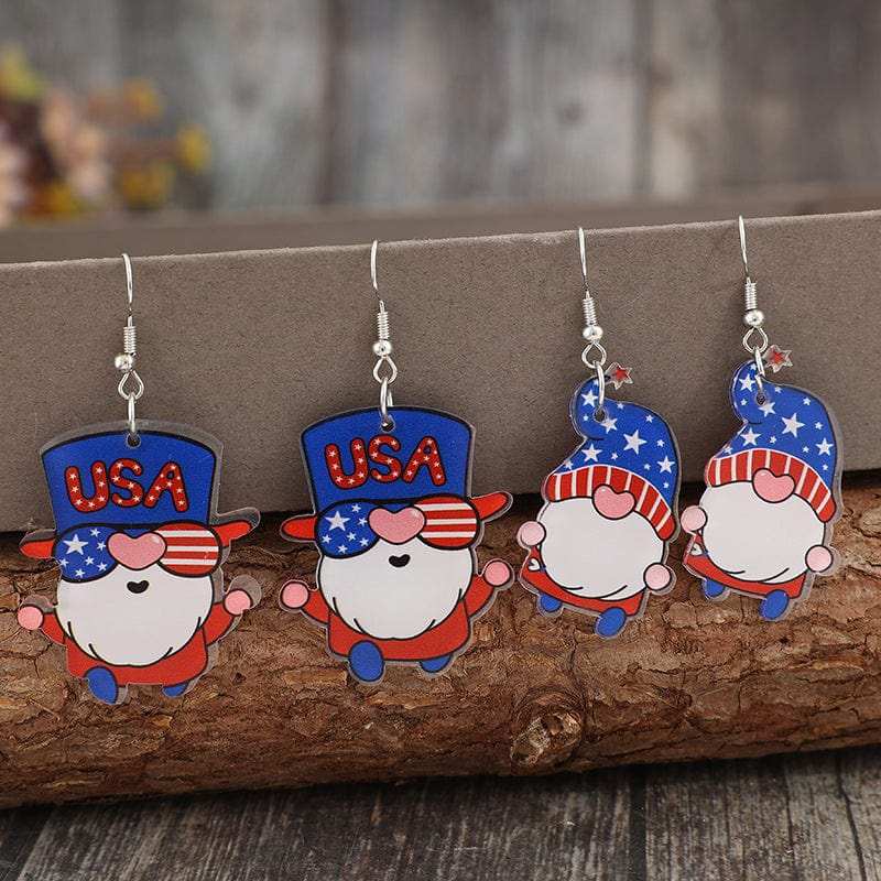 2 Pair Acrylic Gnome Earrings - Trendsi - Flyclothing LLC