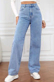 High Waist Straight Jeans - Trendsi - Flyclothing LLC