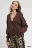 Umgee Button-Front V-Neck Knit Cardigan - Trendsi - Flyclothing LLC