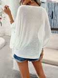 V-Neck Batwing Sleeve Knit Top - Trendsi - Flyclothing LLC