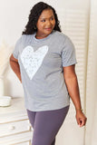 Simply Love Heart Graphic Cuffed Short Sleeve T-Shirt - Trendsi - Flyclothing LLC