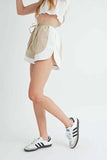 MABLE Drawstring Waist Contrast Trim Detail Shorts - Trendsi - Flyclothing LLC
