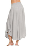 Zenana Woven Crinkle Smocked Waist Maxi Skirt W Pockets - Trendsi - Flyclothing LLC