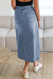 Tied Slit Denim Skirt - Trendsi - Flyclothing LLC
