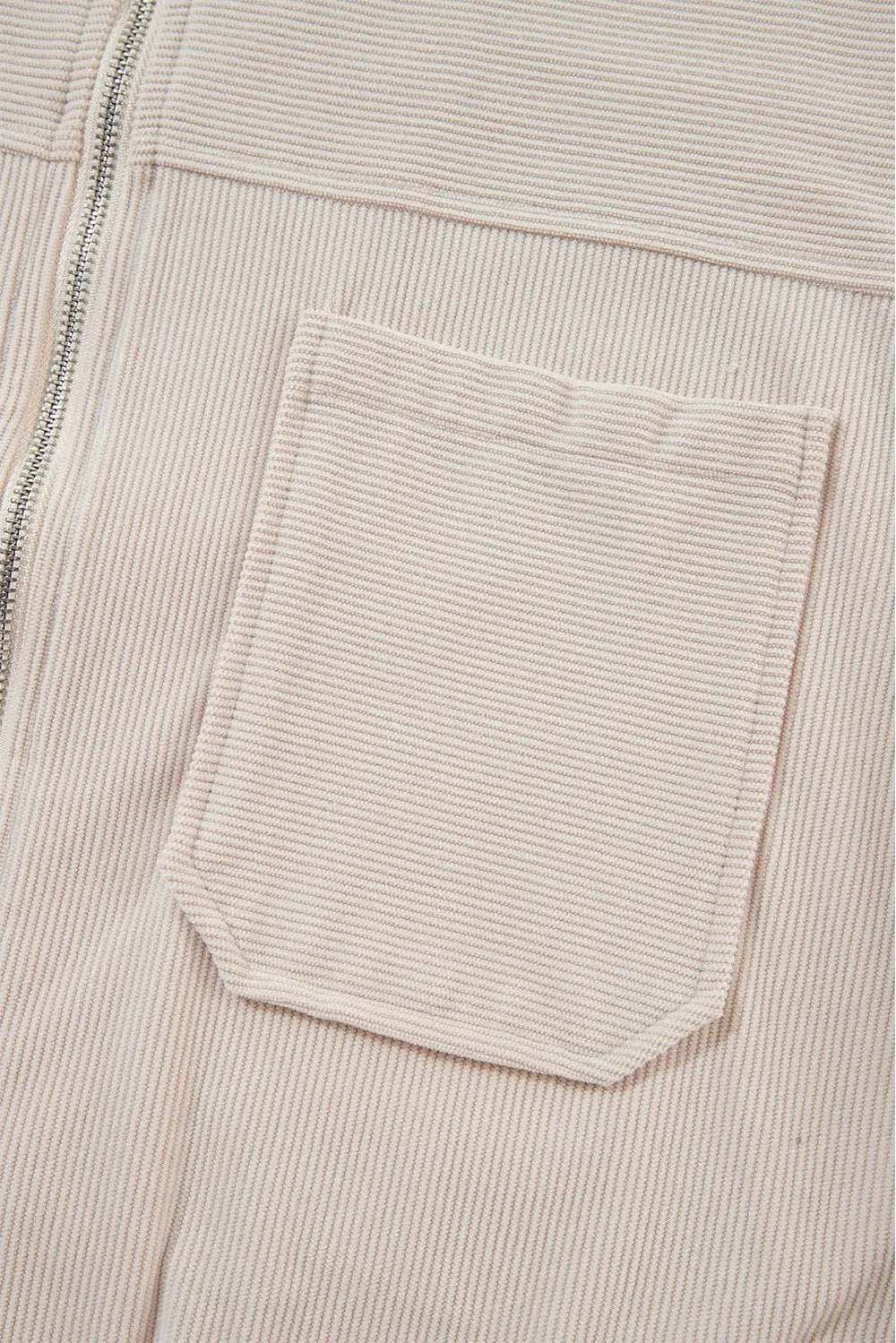 Pocketed Zip Up Long Sleeve Hooded Jacket - Trendsi - Flyclothing LLC