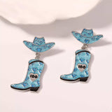 Cowgirl Hat and Boot Dangle Earrings - Trendsi - Flyclothing LLC