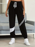 Drawstring Contrast Joggers with Pockets - Trendsi - Flyclothing LLC