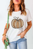Pumpkin Round Neck Short Sleeve T-Shirt - Trendsi - Flyclothing LLC