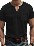 Men's Full Size Notched Short Sleeve T-Shirt Plus Size - Trendsi - Flyclothing LLC