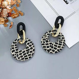 Printed Circle Dangle Earrings - Trendsi - Flyclothing LLC