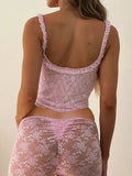 Lace Sweetheart Neck Cami - Trendsi - Flyclothing LLC