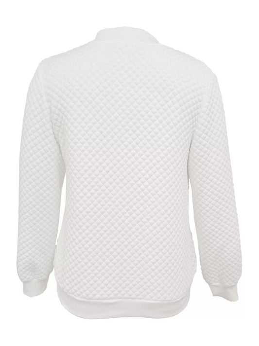 Textured Zip Up Long Sleeve Jacket - Trendsi - Flyclothing LLC