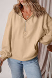 Pocketed Half Zip Dropped Shoulder Hoodie - Trendsi - Flyclothing LLC