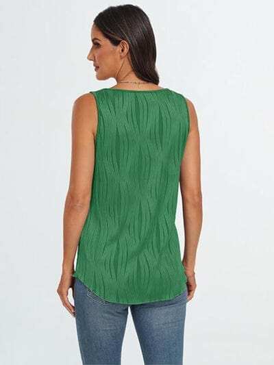 Round Neck Wide Strap Tank - Trendsi - Flyclothing LLC