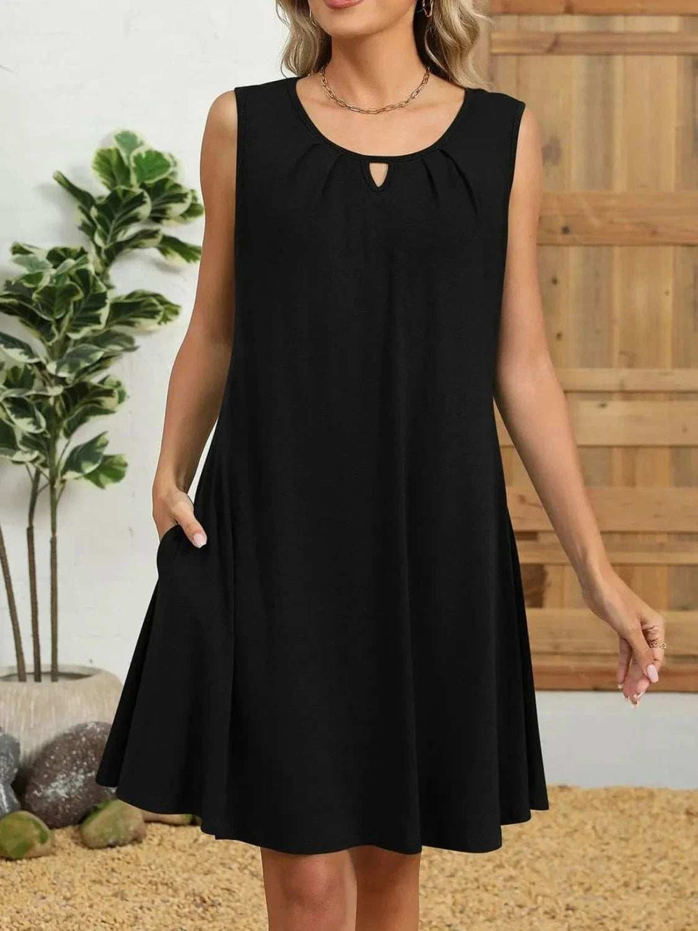 Round Neck Sleeveless Dress - Trendsi - Flyclothing LLC